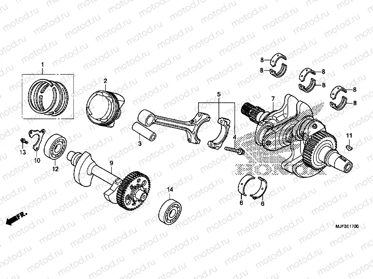E-17 CRANKSHAFT / PISTON