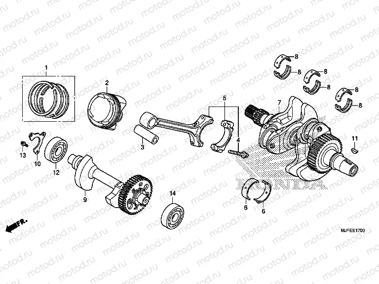 E-17 CRANKSHAFT / PISTON