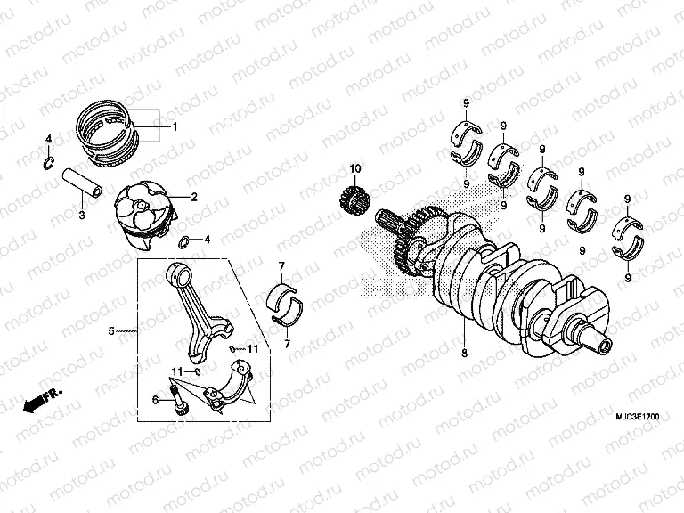 E-17 CRANKSHAFT / PISTON