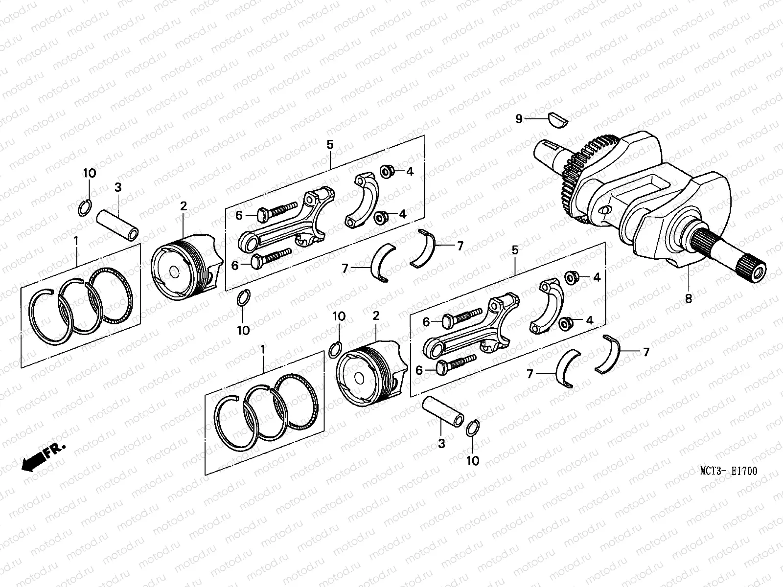 E-17 CRANKSHAFT / PISTON