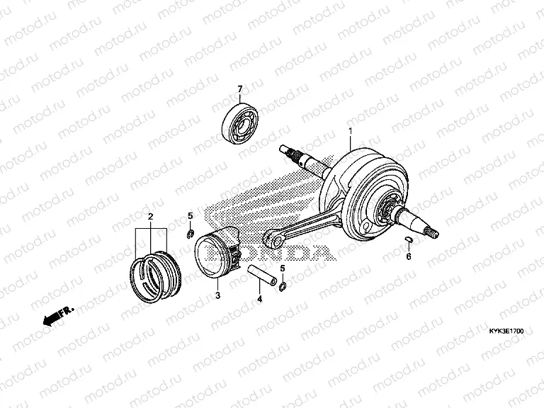 E-17 CRANKSHAFT / PISTON