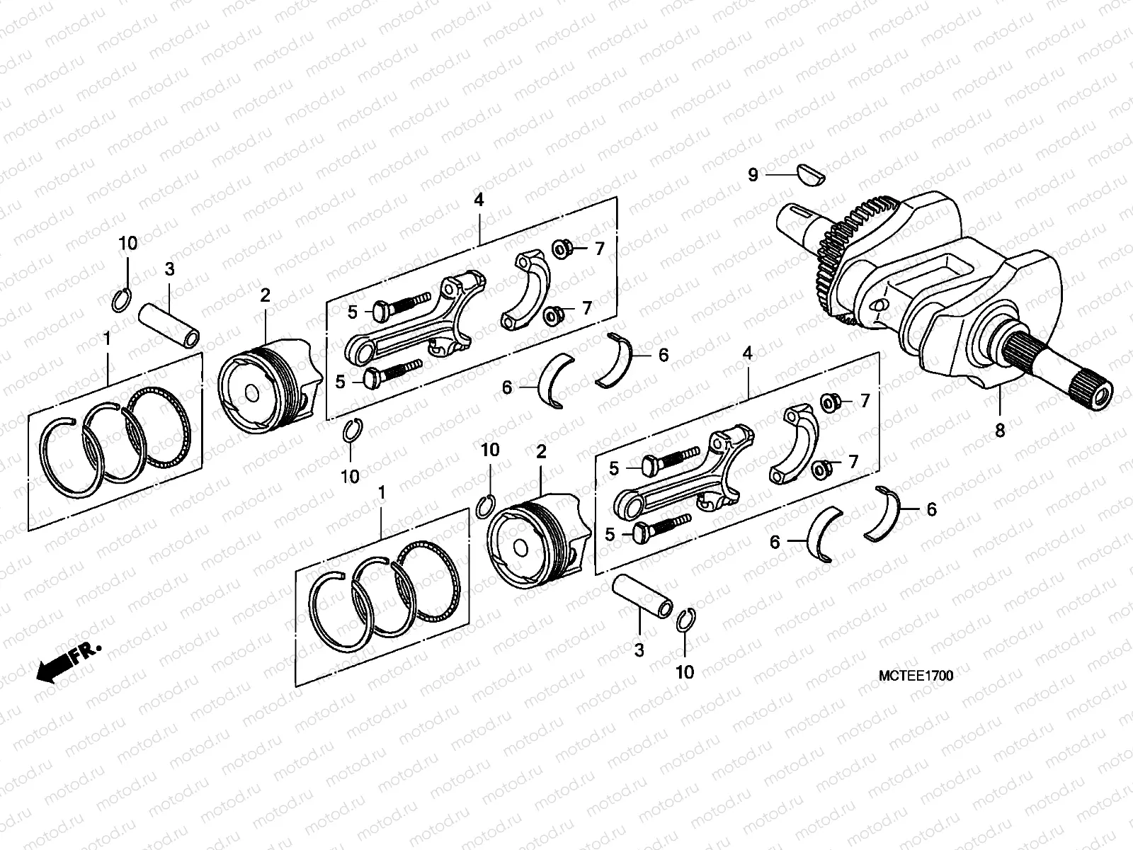 E-17 CRANKSHAFT/PISTON