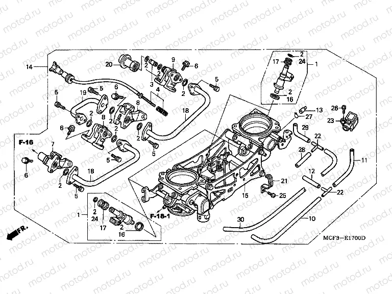 E-17 THROTTLE HOUSING (ED.) (VTR1000SPY / 1)