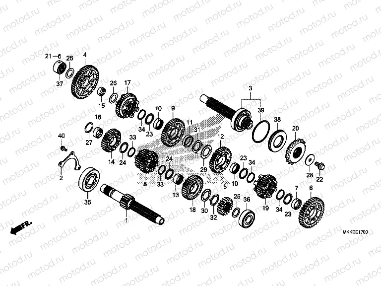 E-17 TRANSMISSION (CRF1000A/A2/AL/AL2)