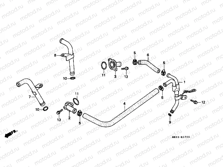 E-17 WATER PIPE / THERMOSTAT