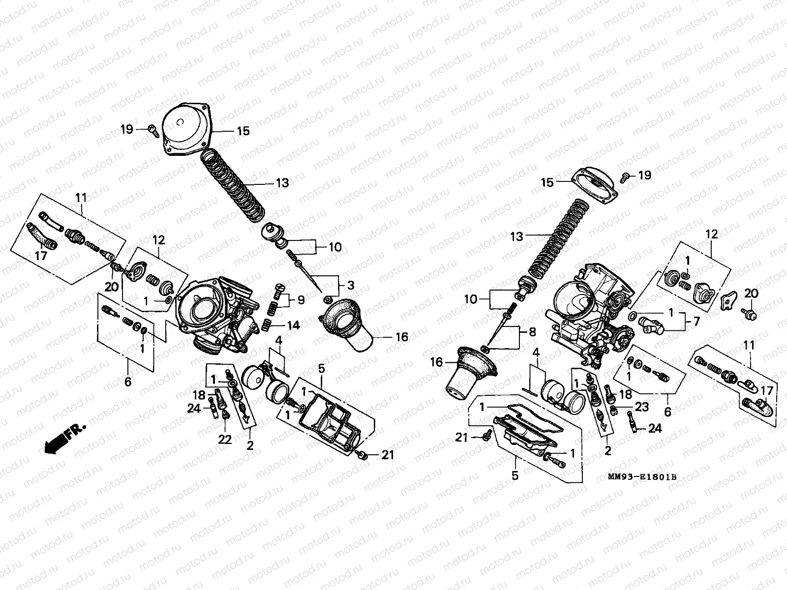 E-18-1 CARBURETOR (COMPONENT PARTS)