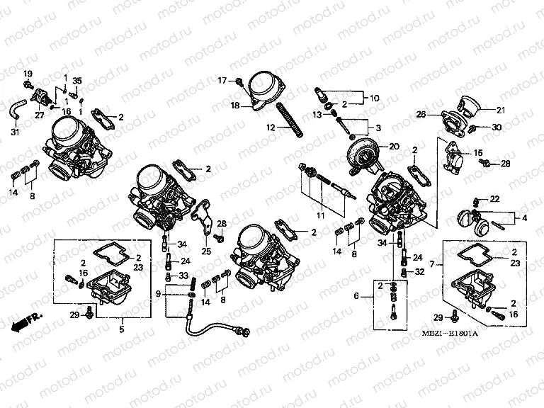 E-18-1 CARBURETOR (COMPONENTS) (1)