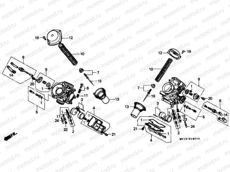 E-18-1 CARBURETOR (PARTS)