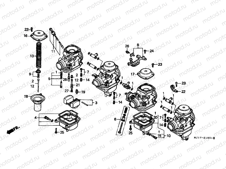 E-18-1 CARBURETOR (PARTS)
