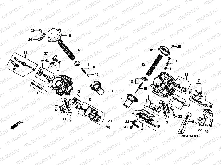 E-18-1 CARBURETOR (PARTS)