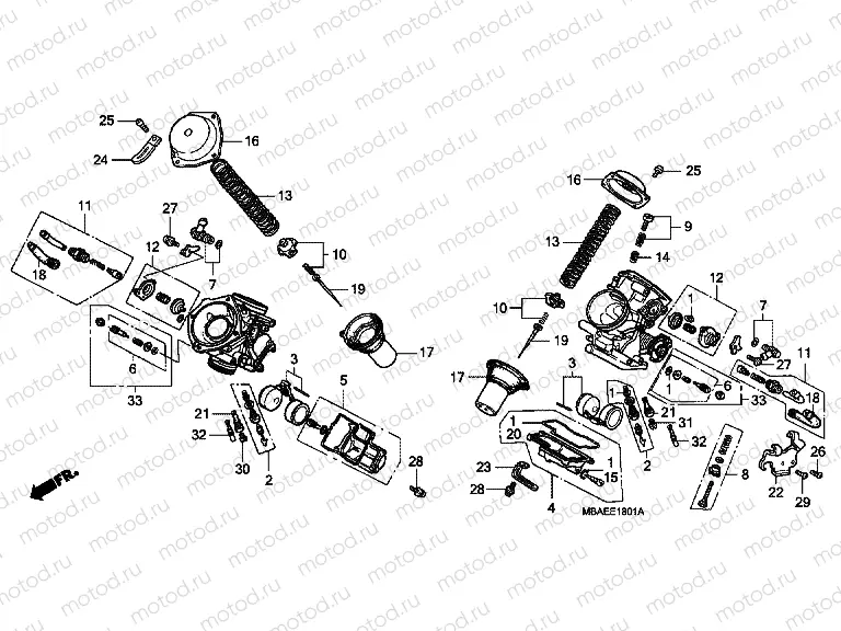 E-18-1 CARBURETOR (PARTS)