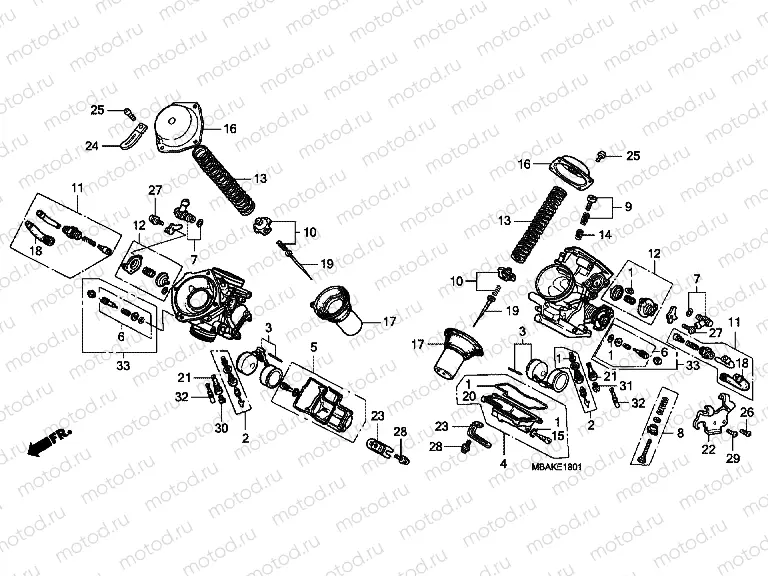 E-18-1 CARBURETOR (PARTS)