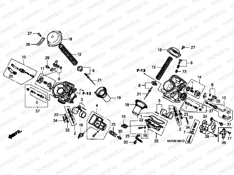 E-18-1 CARBURETOR (PARTS)