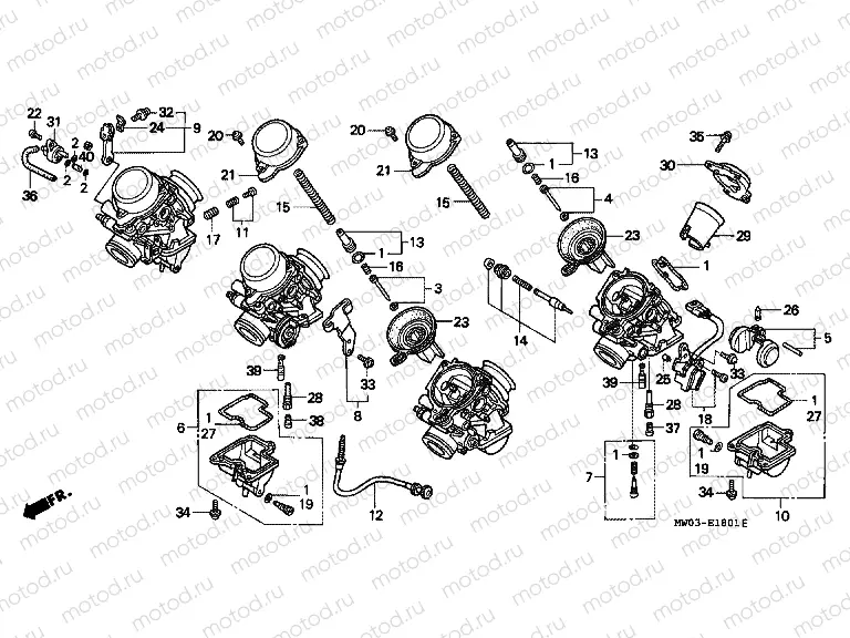 E-18-1 CARBURETOR (PARTS)