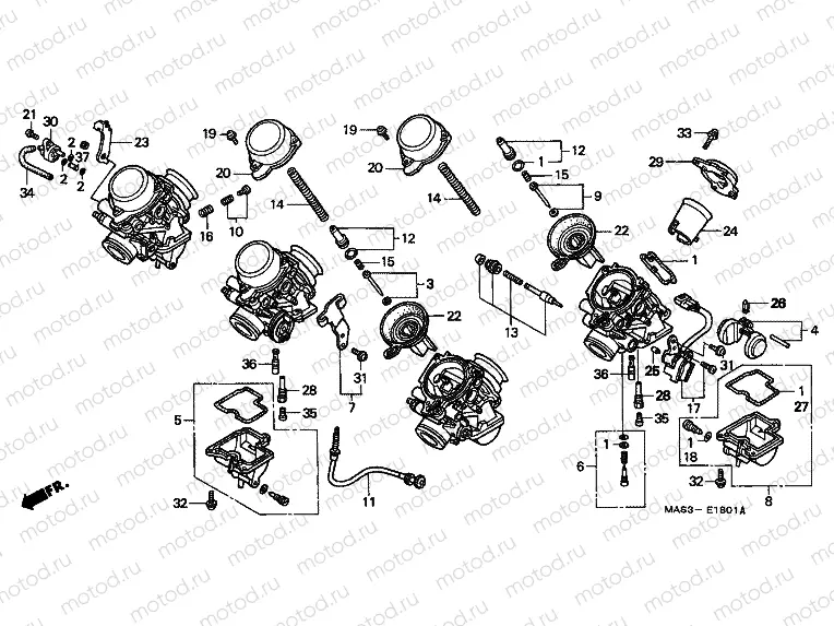 E-18-1 CARBURETOR (PARTS)