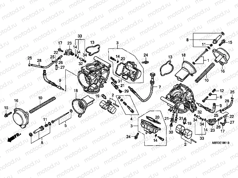 E-18-1 CARBURETOR (PARTS)