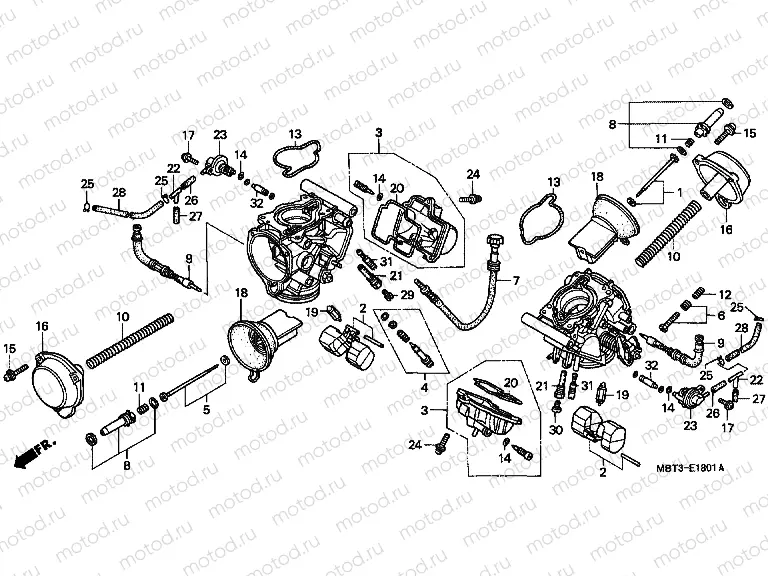 E-18-1 CARBURETOR (PARTS)