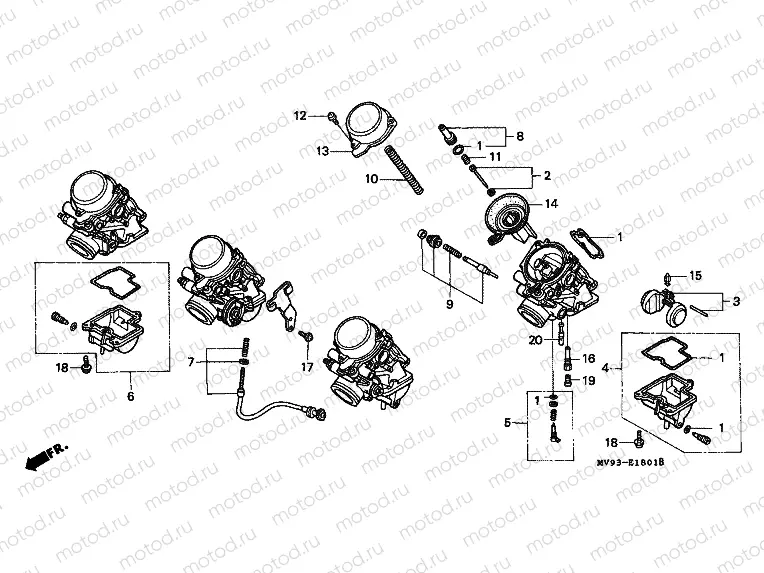 E-18-1 CARBURETOR (PARTS)