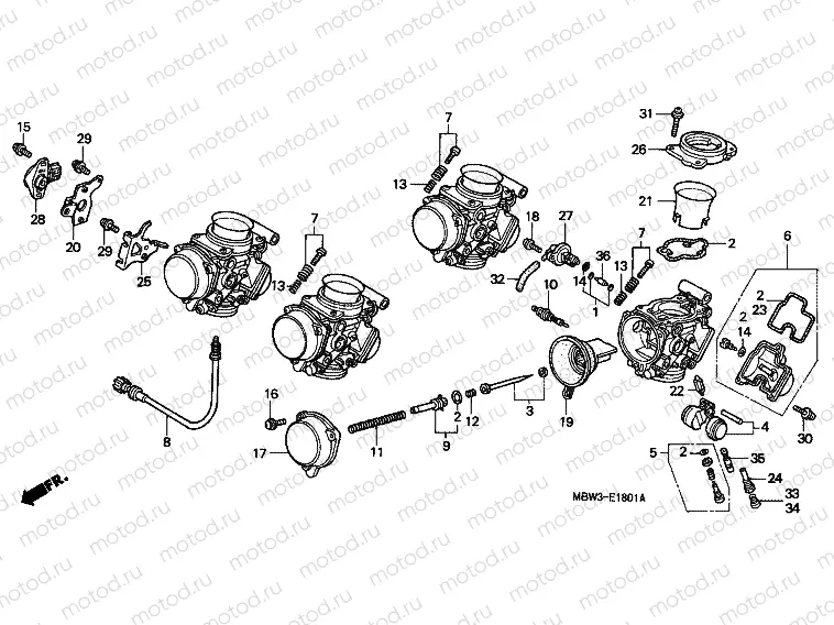 E-18-1 CARBURETOR (PARTS)