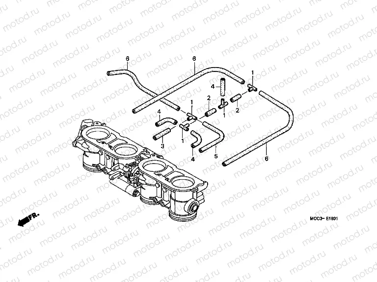 E-18-1 THROTTLE HOUSING (PIPING)