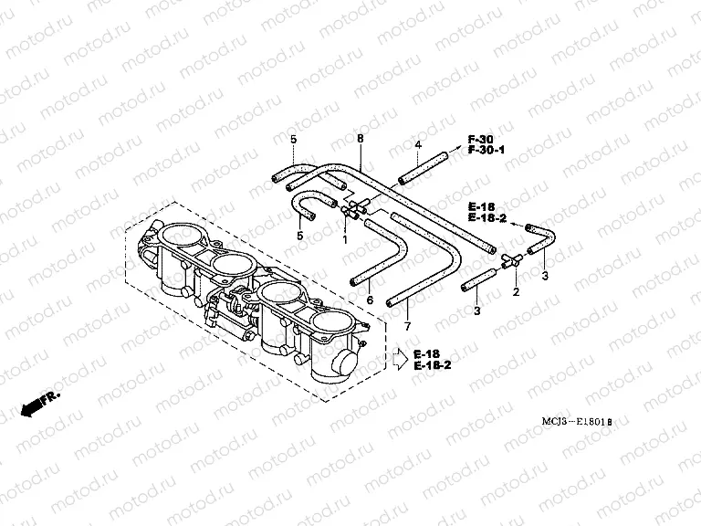 E-18-1 THROTTLE HOUSING (PIPING)