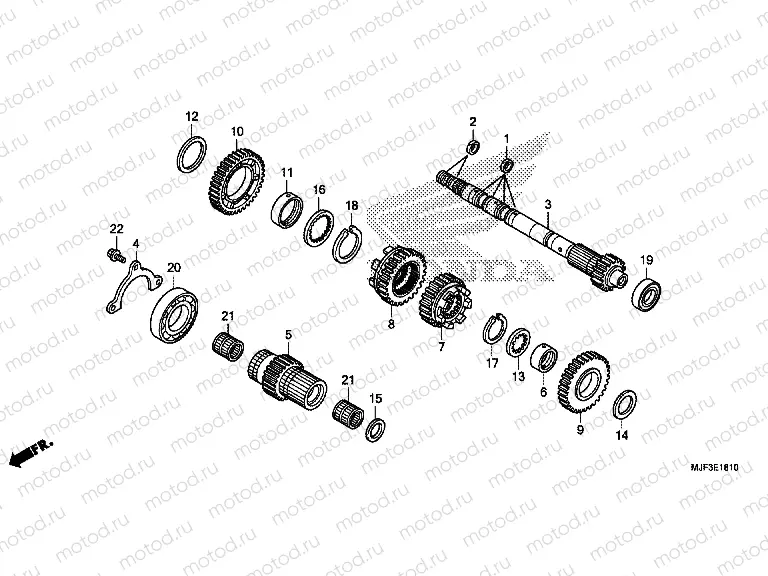 E-18-10 TRANSMISSION (CRANKSHAFT) (CTX700D)