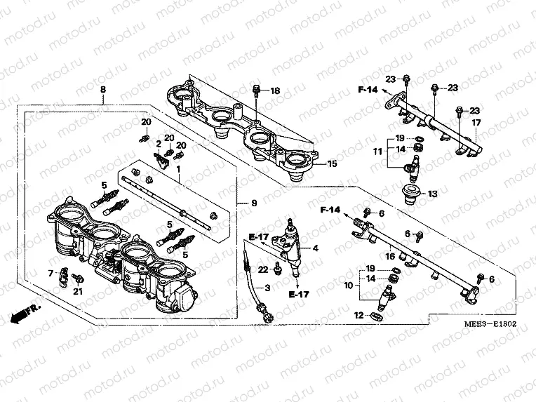 E-18-2 THROTTLE HOUSING (CBR600RR5 / 6)