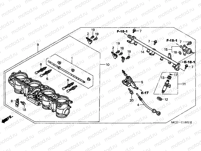 E-18-2 THROTTLE HOUSING (ED.) (CBR900RR2,3)
