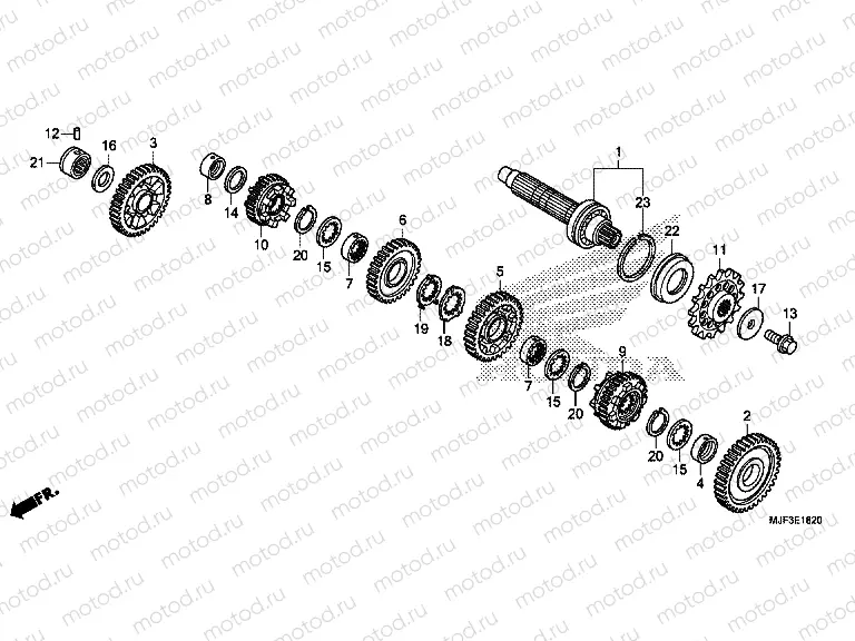 E-18-20 GEARBOX (GEAR SHAFT) (CTX700D)