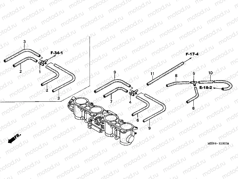 E-18-3 THROTTLE HOUSING (PIPING)