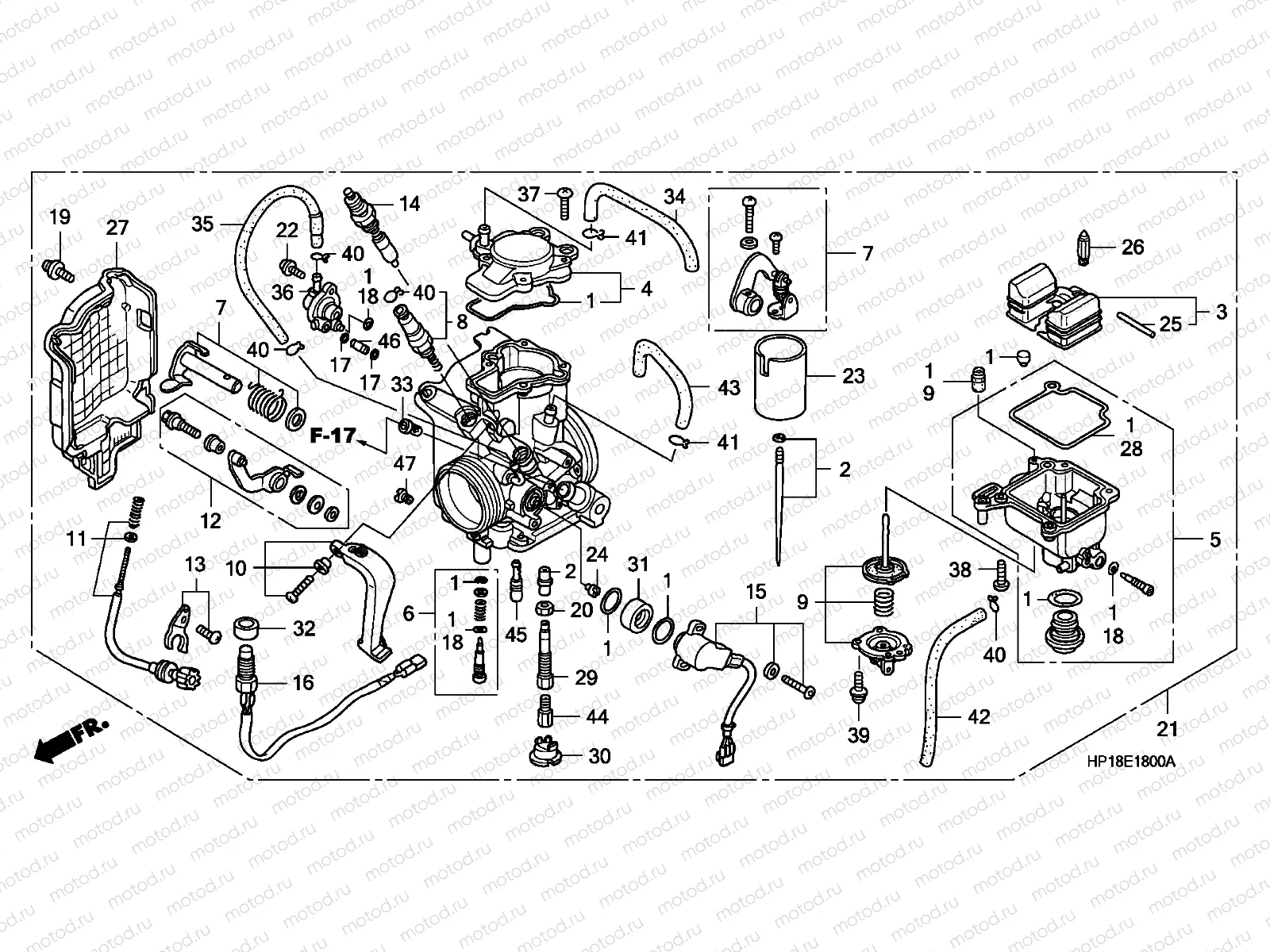 E-18 CARBURETOR (TRX450R4,5)