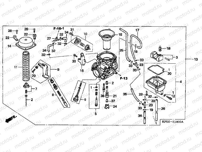 E-18 CARBURETOR (XR250HS5 / LS5)