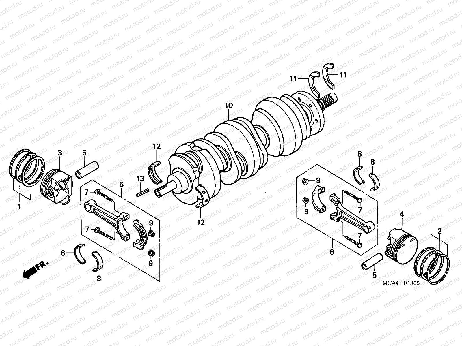 E-18 CRANKSHAFT / PISTON