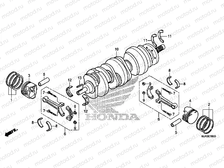 E-18 CRANKSHAFT / PISTON