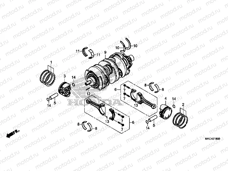 E-18 CRANKSHAFT / PISTON