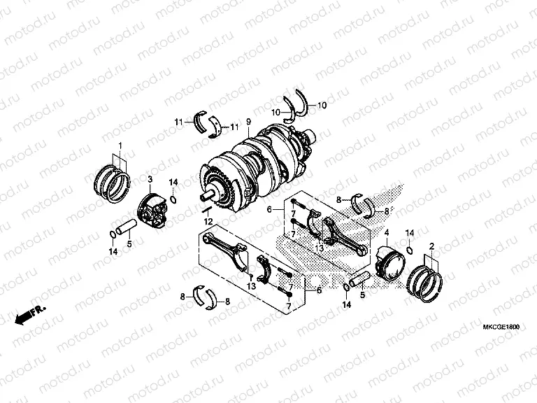 E-18 CRANKSHAFT & PISTON