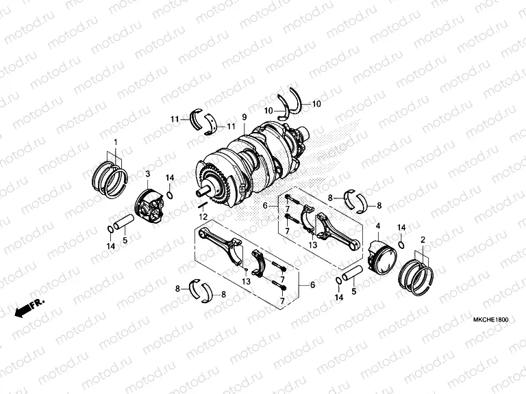 E-18 CRANKSHAFT & PISTON