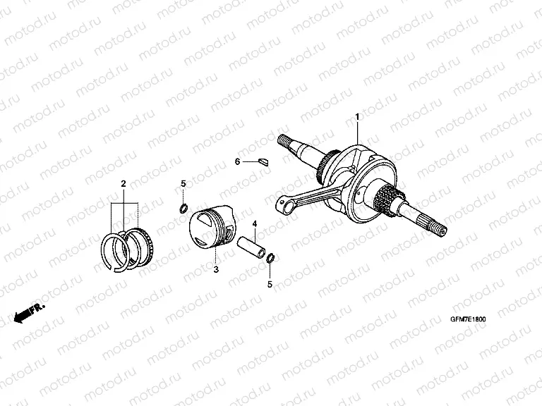 E-18 CRANKSHAFT / PISTON
