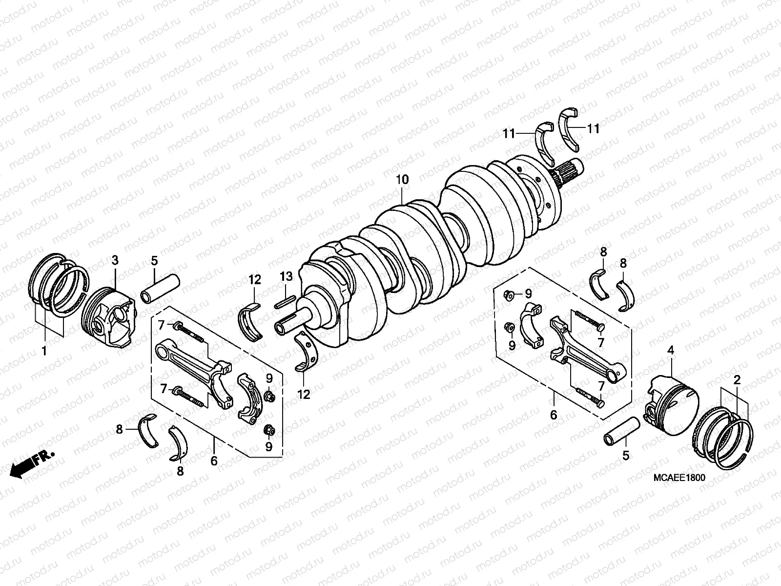 E-18 CRANKSHAFT/PISTON
