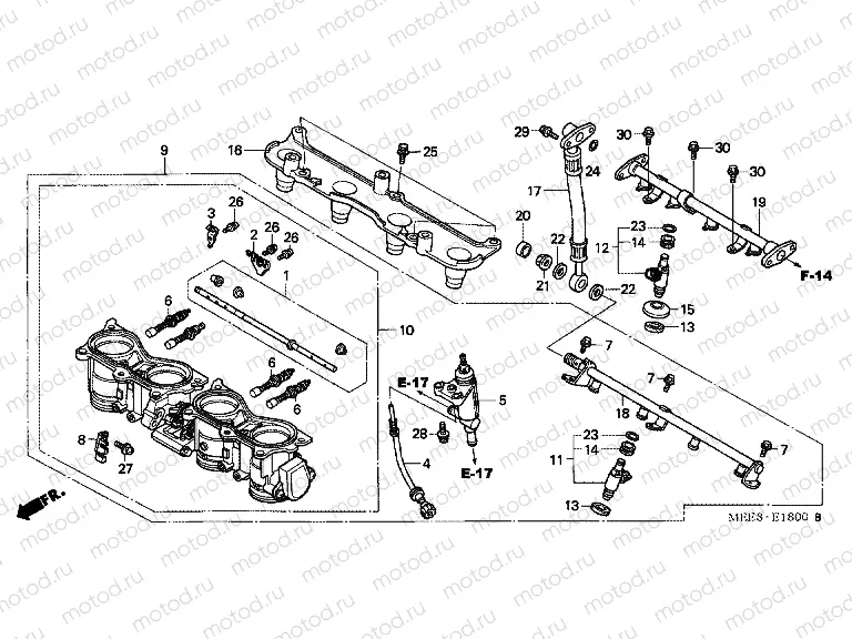 E-18 THROTTLE HOUSING (CBR600RR3 / 4)