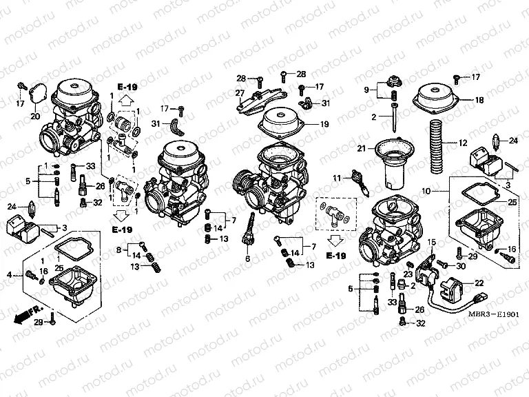E-19-1 CARBURETOR (PARTS)