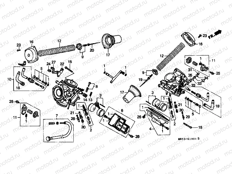 E-19-1 CARBURETOR (PARTS)