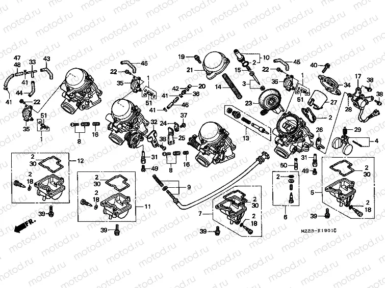 E-19-1 CARBURETOR (PARTS)