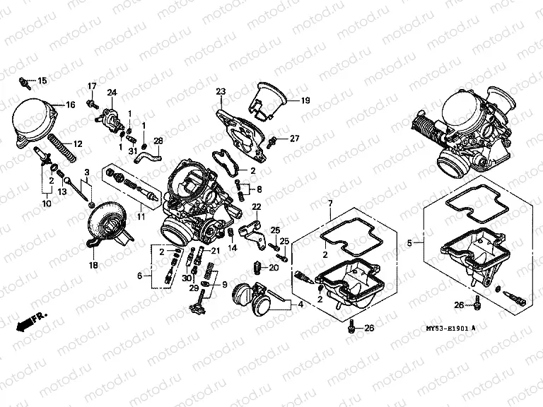 E-19-1 CARBURETOR (PARTS)
