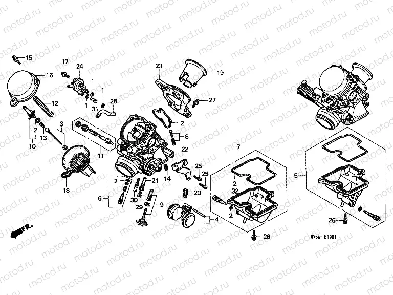 E-19-1 CARBURETOR (PARTS)