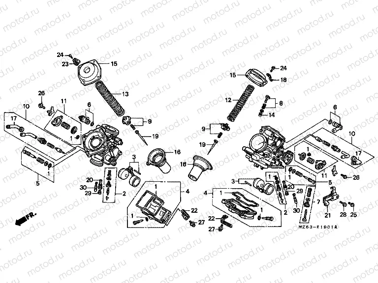 E-19-1 CARBURETOR (PARTS)