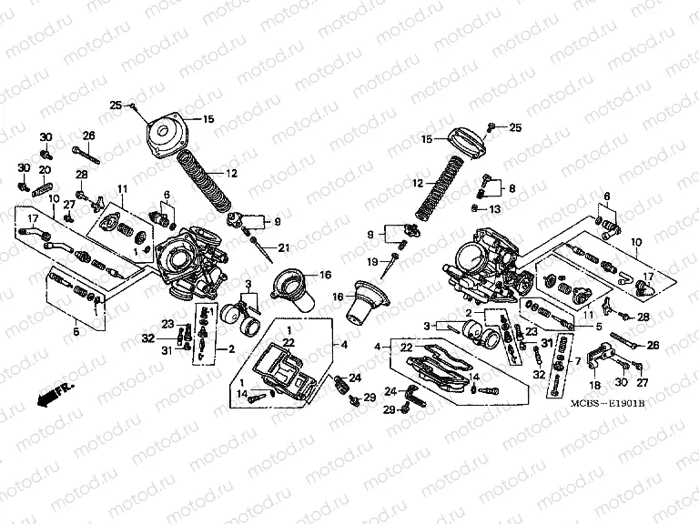 E-19-1 CARBURETOR (PARTS)