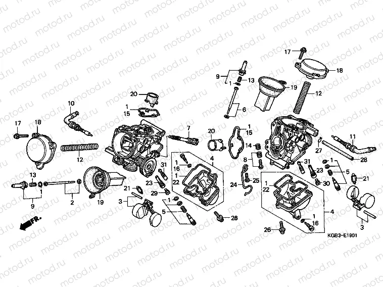E-19-1 CARBURETOR (PARTS)