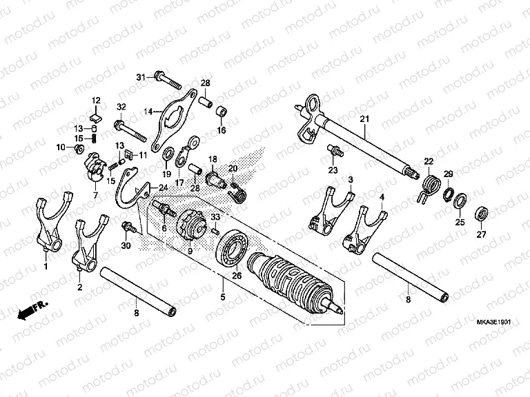E-19-1 GEARSHIFT DRUM (NC750XD)