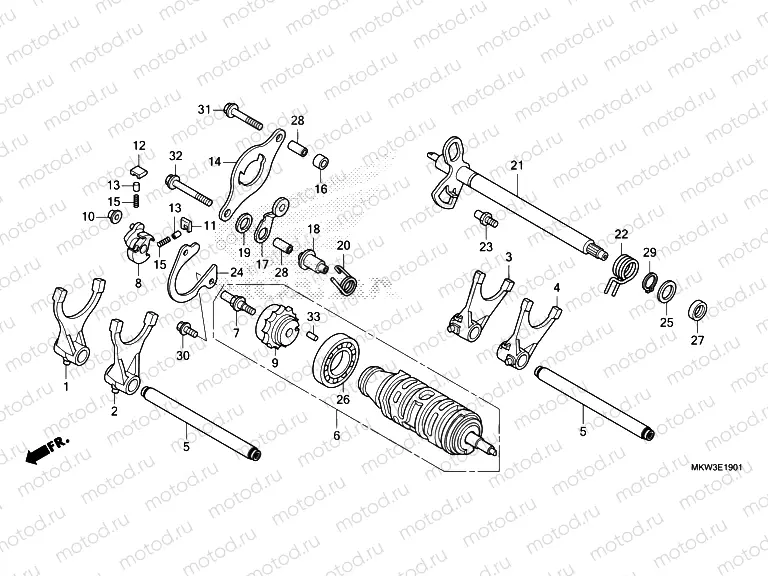 E-19-1 GEARSHIFT DRUM (NC750XD)